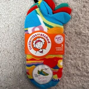 Little Miss Matched Colorful Sporty Socks Shoe Liners for Kids